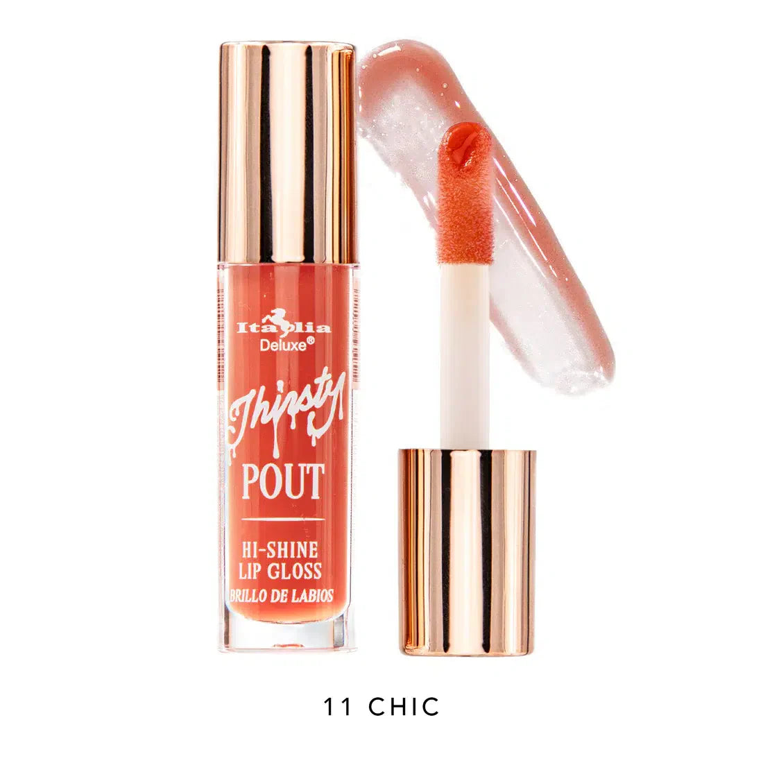 Brillo labial THIRSTY pout, marca ITALIA DELUXE