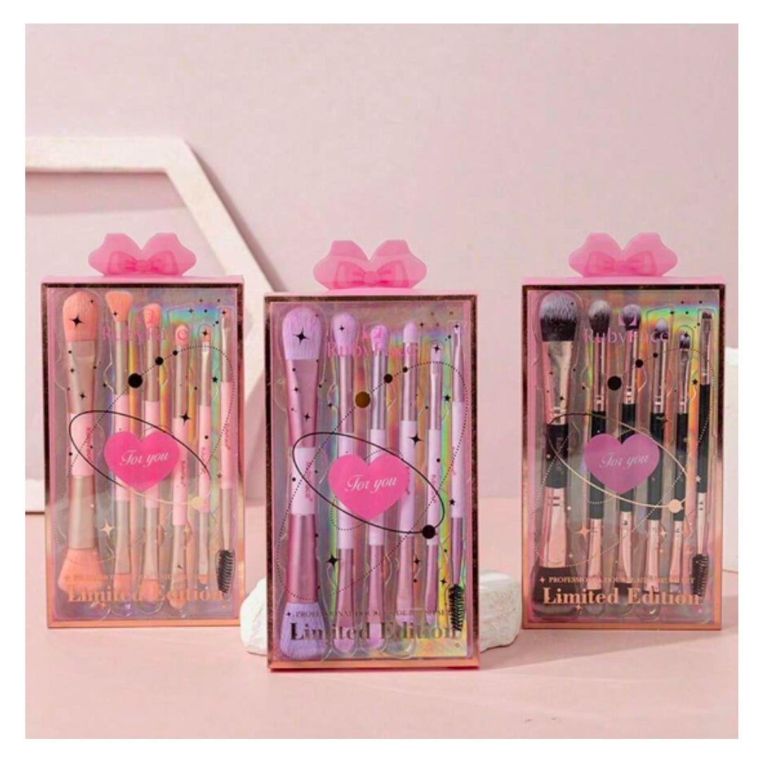 Juego de Brochas de Maquillaje Profesional - Kit de 6 Piezas ✨