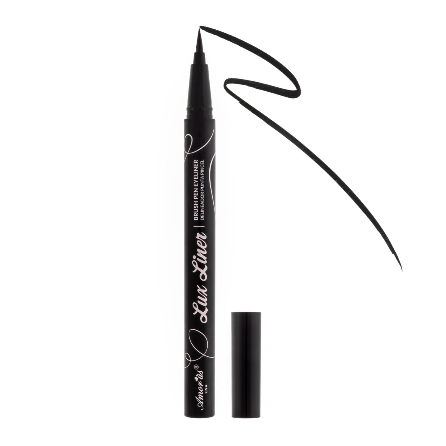 Delineador líquido impermeable Lux Brush Tip, marca AMOR US ✨
