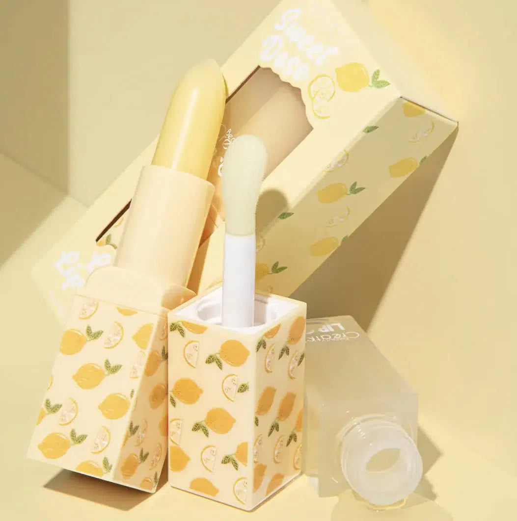 DUO de brillo y balsamo labial LIMON, marca BEAUTY CREATIONS