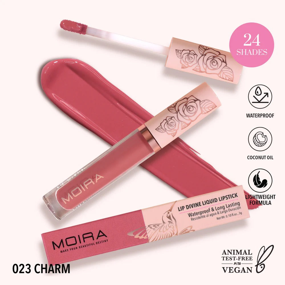 Labial liquido mate, colección LIP DIVINE, marca MOIRA