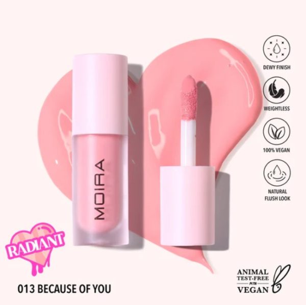 Rubor liquido LOVE STEADY, marca MOIRA