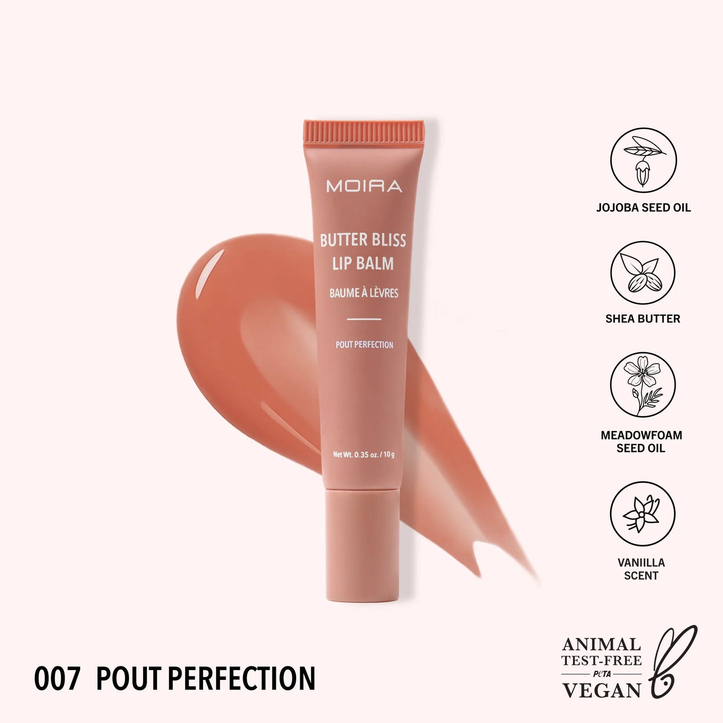 Balsamo de labios liquido, marca MOIRA