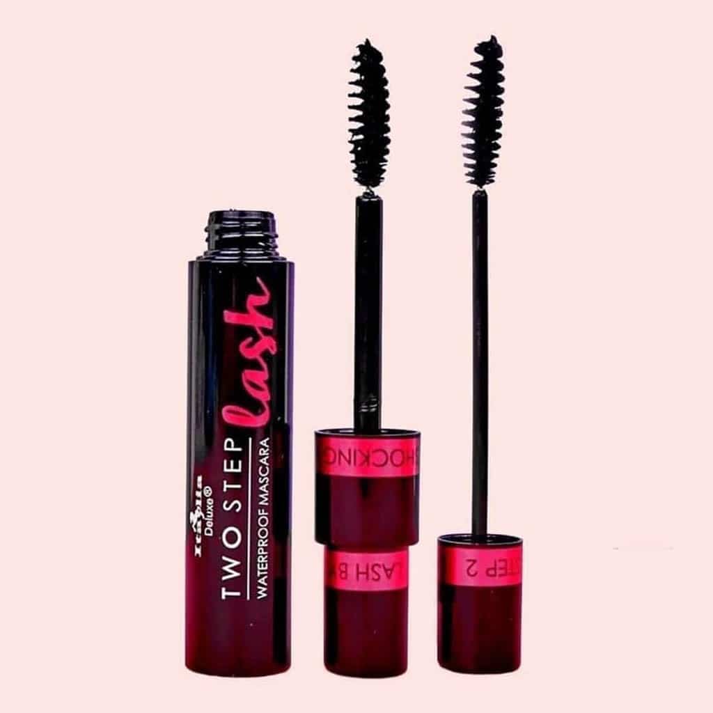 Mascara de pestañas contra agua, con doble cepillo ALARGADOR y VOLUMINIZADOR, marca ITALIA DELUXE