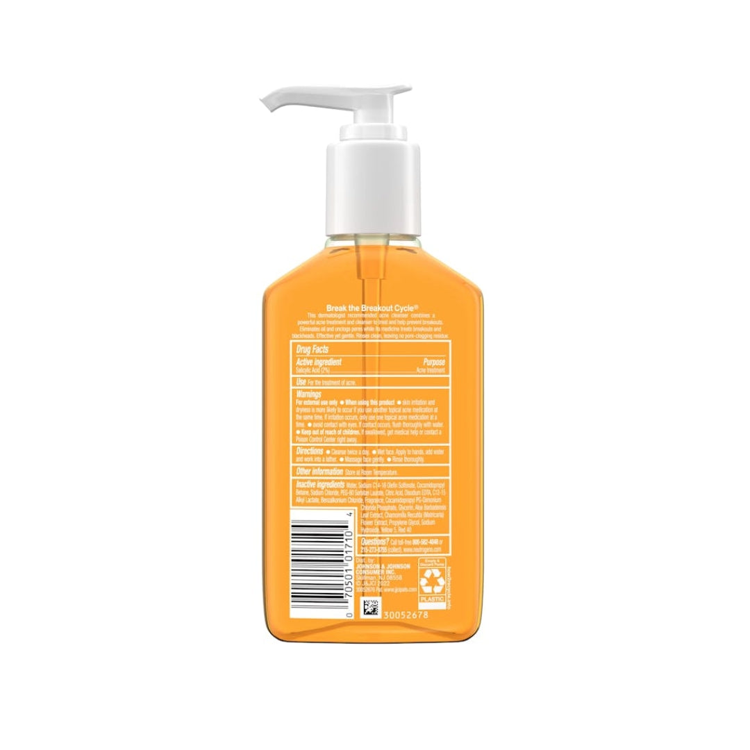 Acne oil free limpiadora facial con Acido Salicilico para combatir el acne, marca NEUTROGENA