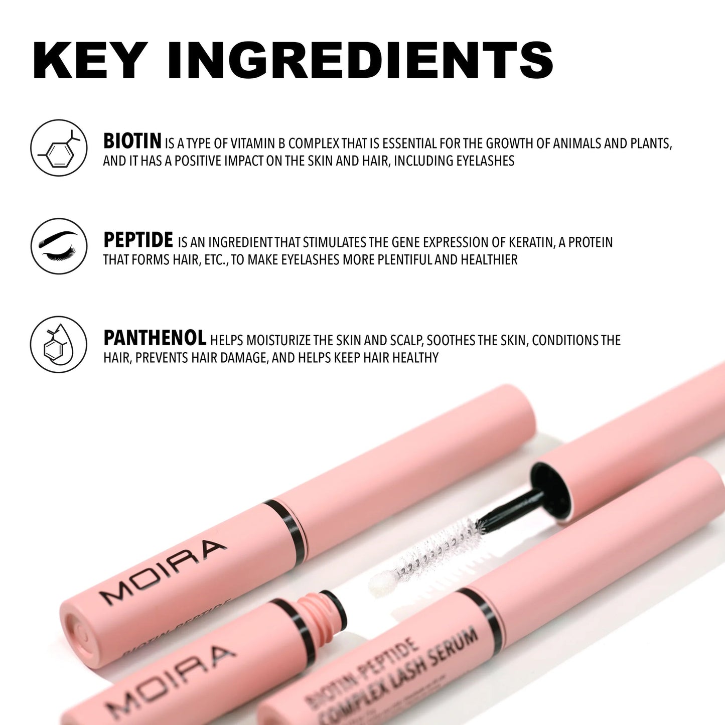 Suero para pestañas MOIRA con complejo de biotina