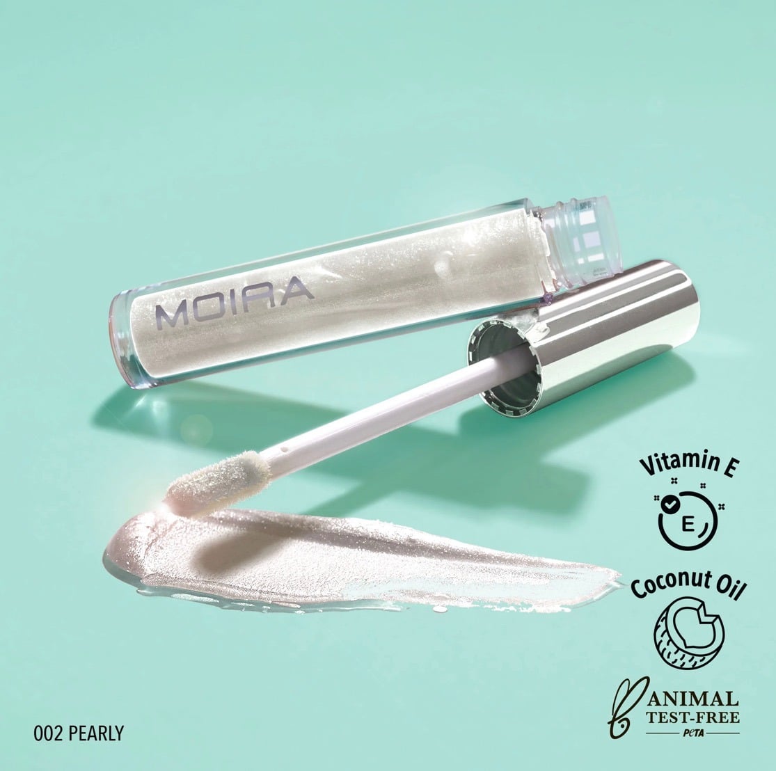 Brillo labial con vitamina E y aceite de Coco, marca MOIRA