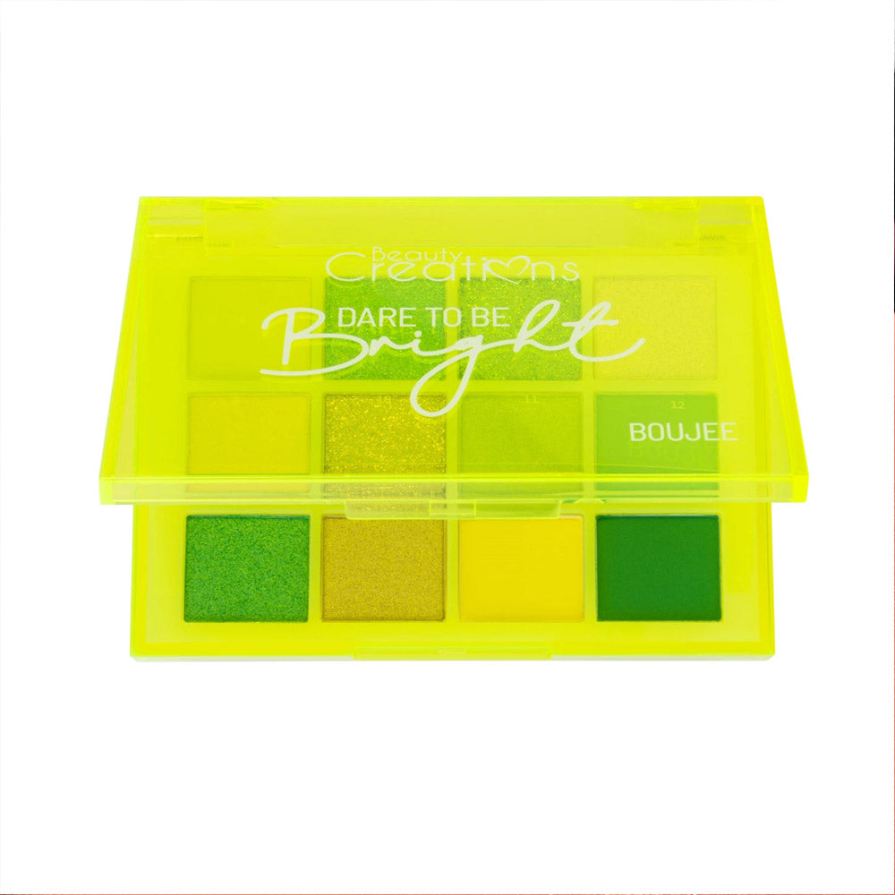 Paleta de sombras tonos VERDES, marca BEAUTY CREATIONS