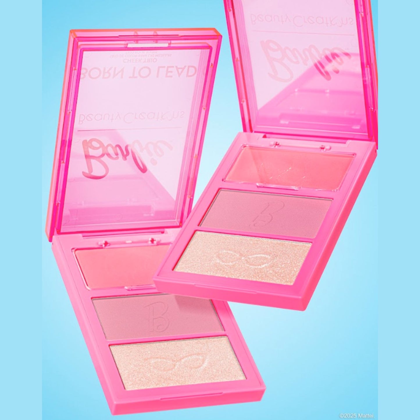 Trio de 2 rubores y 1 iluminador Beauty Creations x Barbie