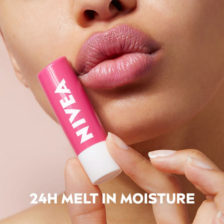 WATERMELON lip balm, NIVEA brand.