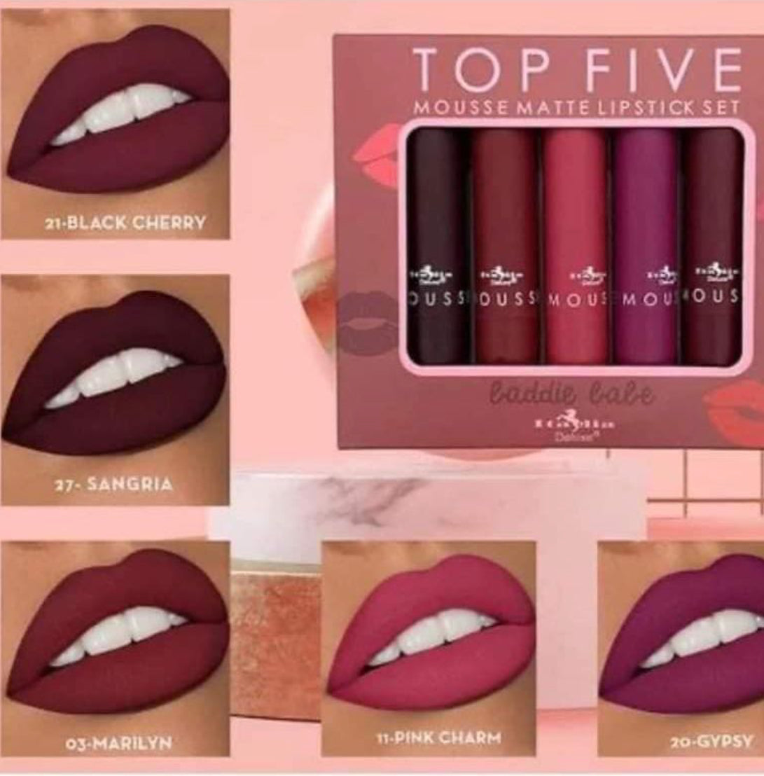 Set de 5 labiales BADDIE BABES, marca Italia Deluxe