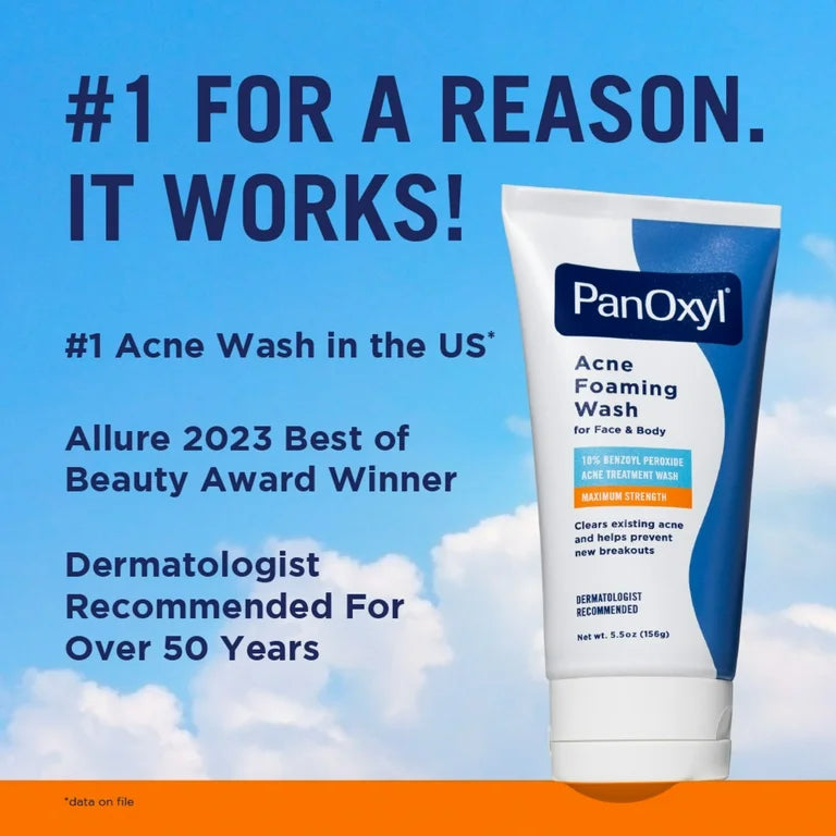 Acne cleansing cream, PANOXYL brand.