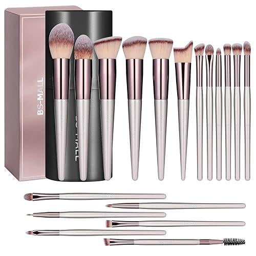 Set de 18 Brochas con estuche, marca BS MALL