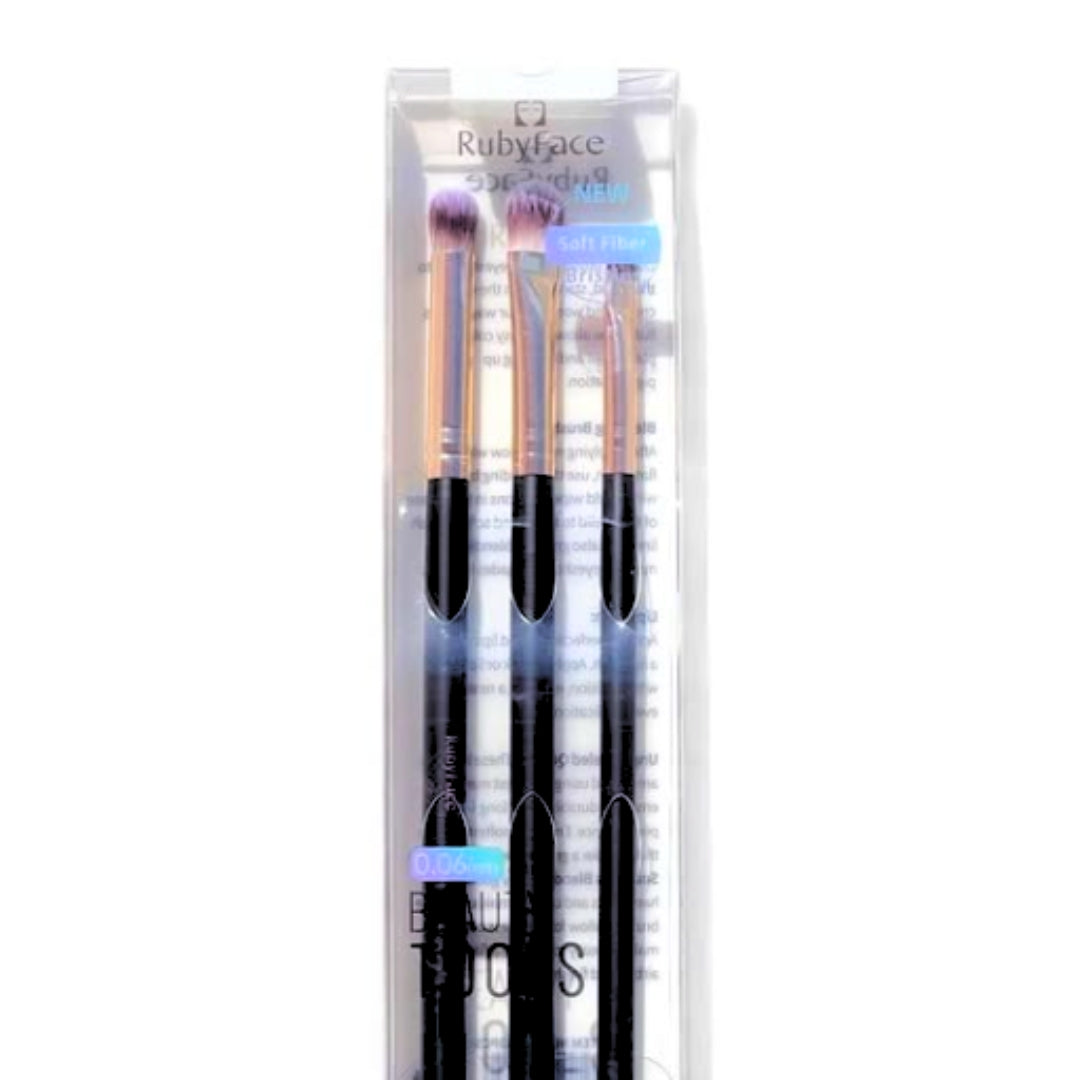 Set de Brochas de Ojos Ruby Face – 3 Piezas ✨👁️