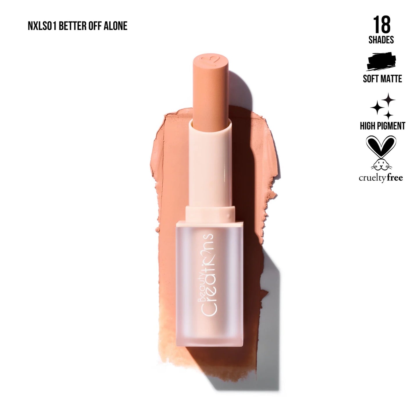Labial humectante mate, marca BEAUTY CREATIONS