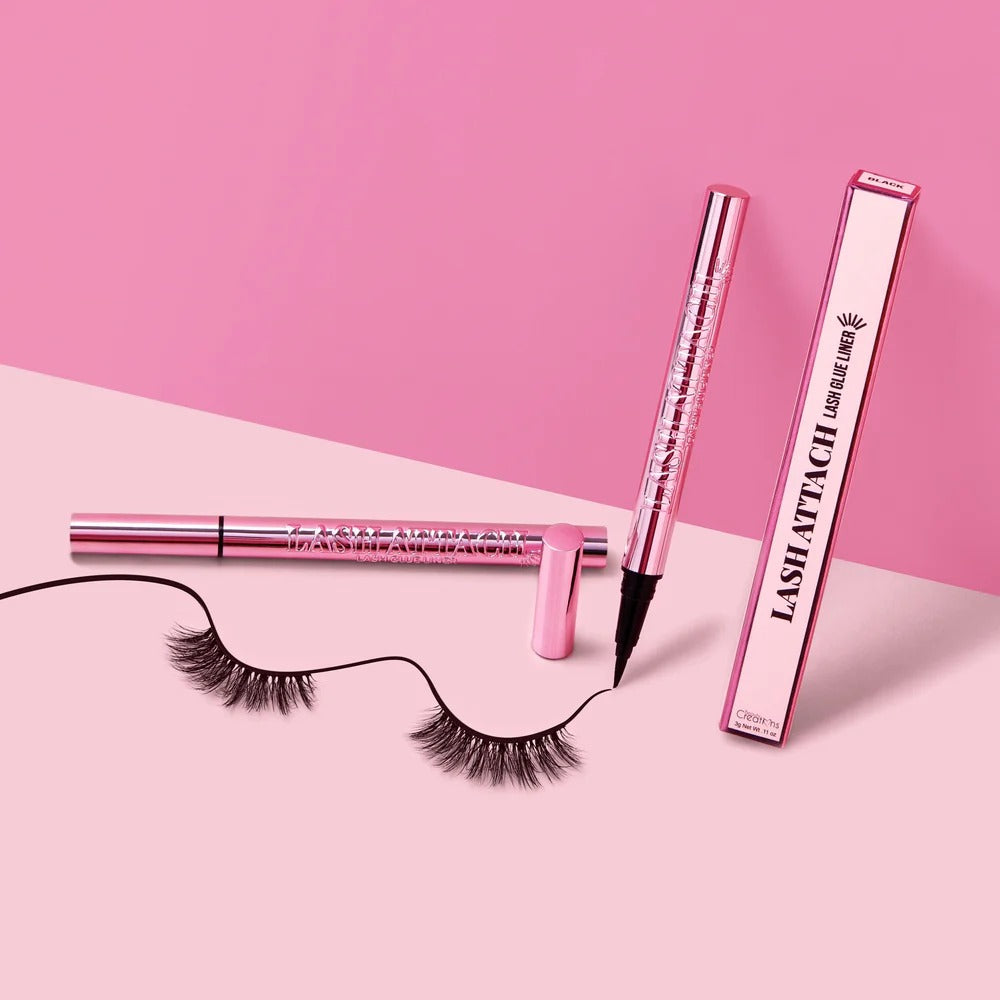 Delineador de ojos con Pegamento de pestañas, marca BEAUTY CREATIONS