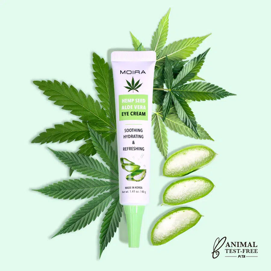 Crema de ojos de HEEMP SEED y ALOE VERA, marca MOIRA