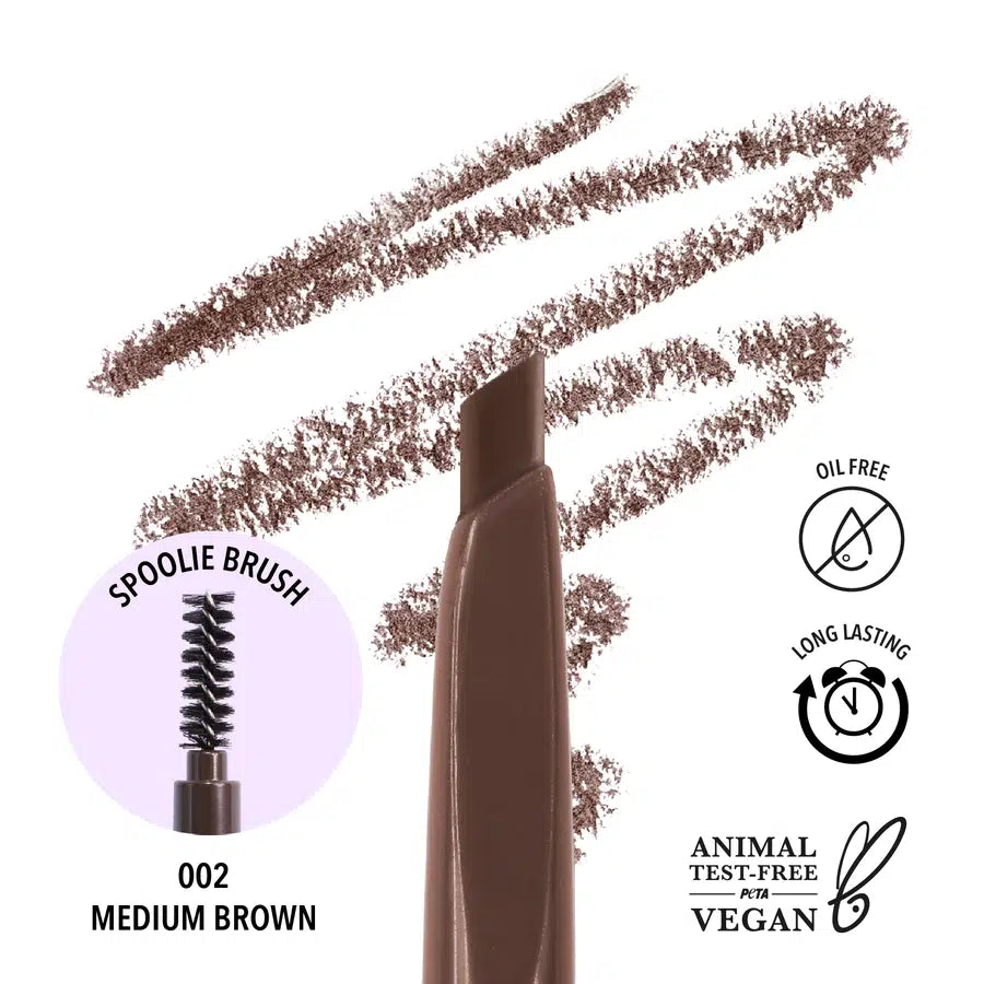 Lapiz para cejas, retractil con cepillo, marca MOIRA