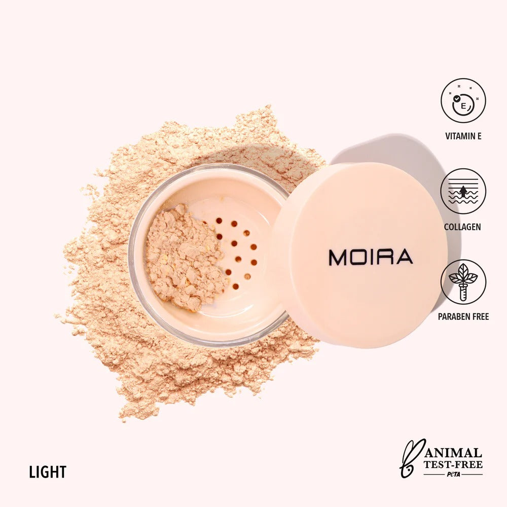 Polvo suelto para rostro, marca MOIRA