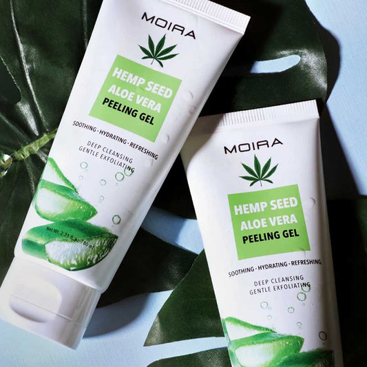 Gel exfoliante de semilla de CAÑAMO y ALOE VERA, marca MOIRA