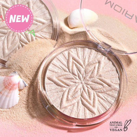 Iluminador en polvo, colección SUN GLOW, marca MOIRA