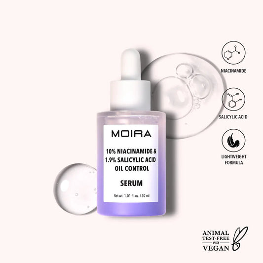 Serum SUAVE, AHA, con Acido salicilico, Acido Glicolico y Niacinamida, control pieles grasas, marca MOIRA