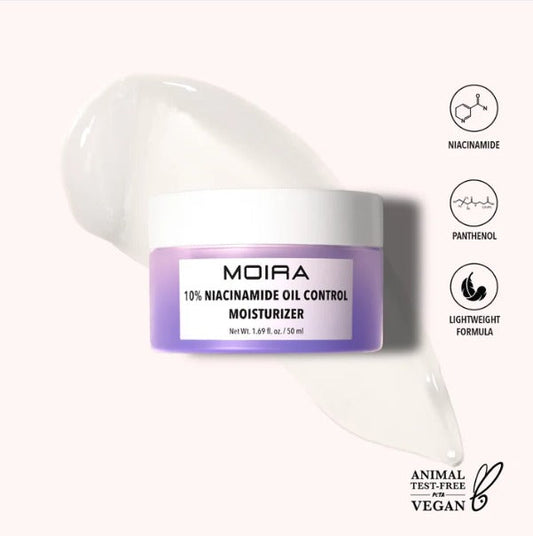 Crema hidratante con Niacinamida para el control piel grasa, marca MOIRA