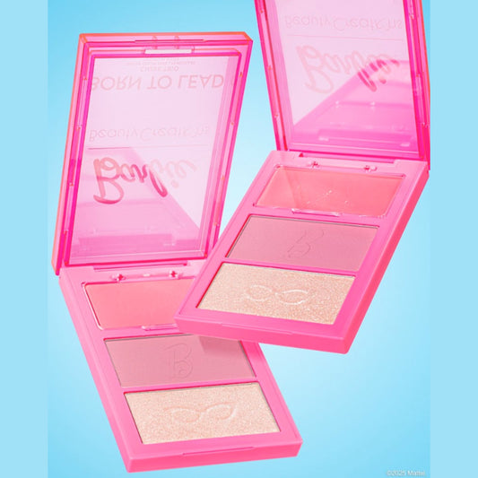 Trio de 2 rubores y 1 iluminador Beauty Creations x Barbie