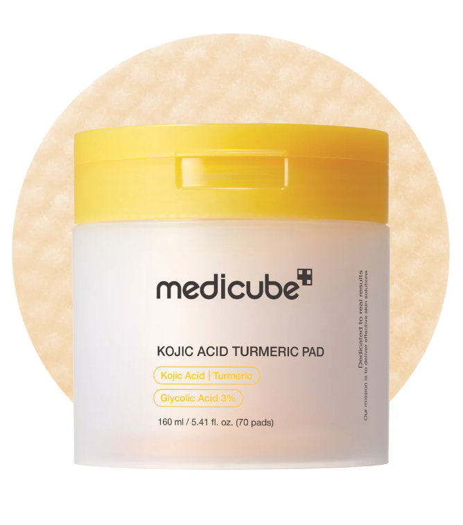 Pads faciales con ácido kójico y cúrcuma 160 ml 70 almohadillas MEDICUBE