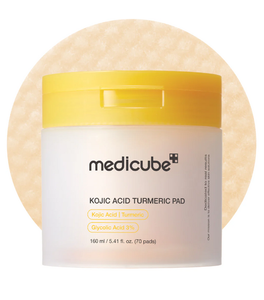 Pads faciales con ácido kójico y cúrcuma 160 ml 70 almohadillas MEDICUBE