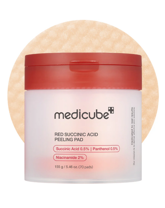 Almohadillas faciales con ácido succínico 155 g 70 almohadillas MEDICUBE